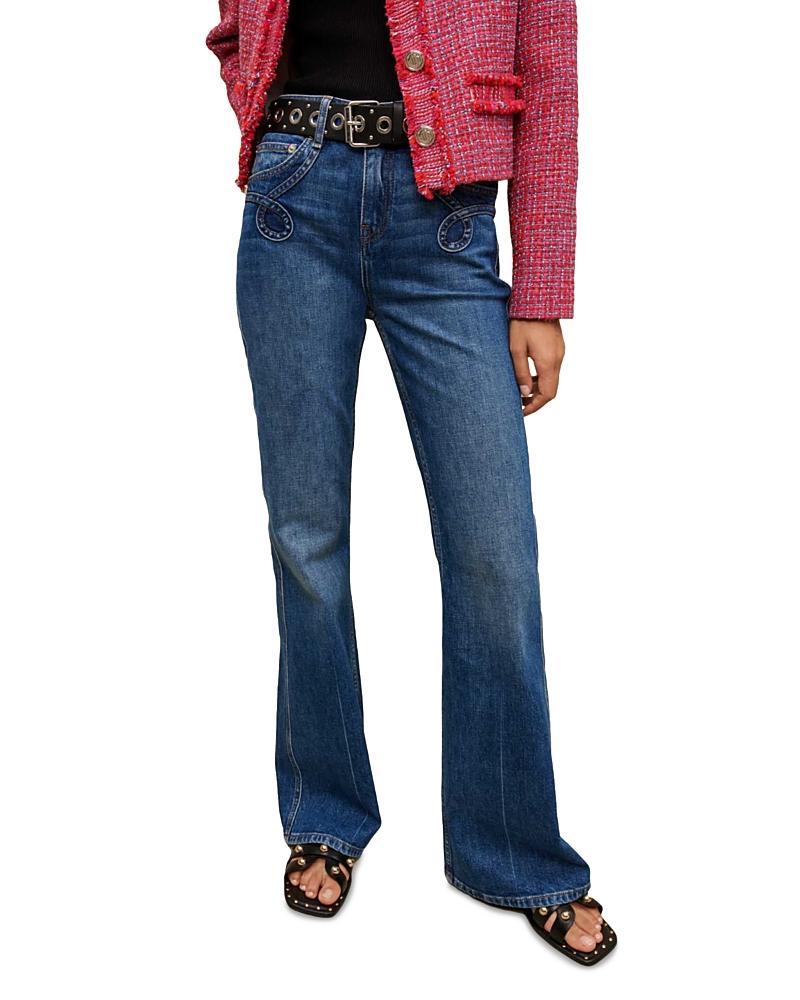 Maje Prany Flared Leg Jeans in Blue Product Image