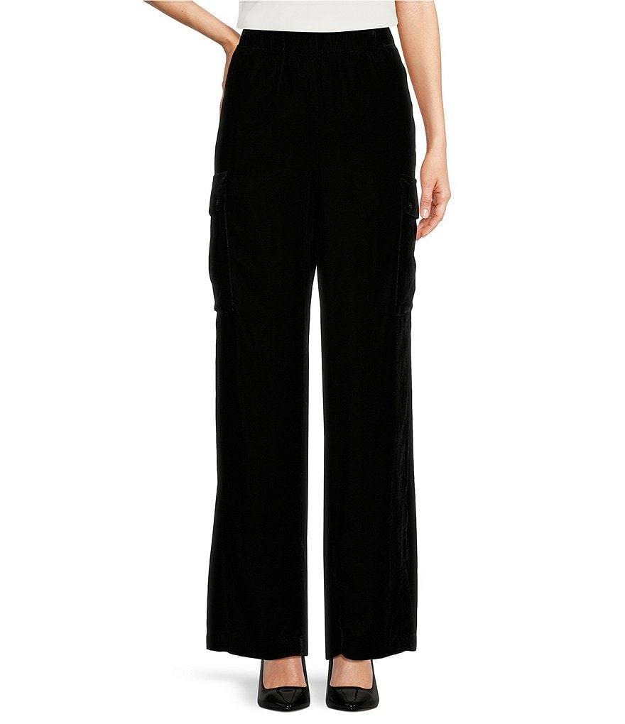 DKNY by Donna Karan Velvet Wide-Leg Cargo Pant Product Image