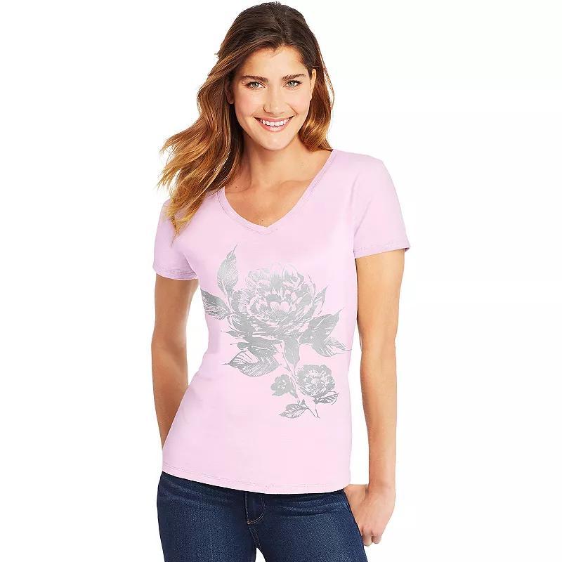 Womens Hanes Graphic Tee Light Pink Product Image