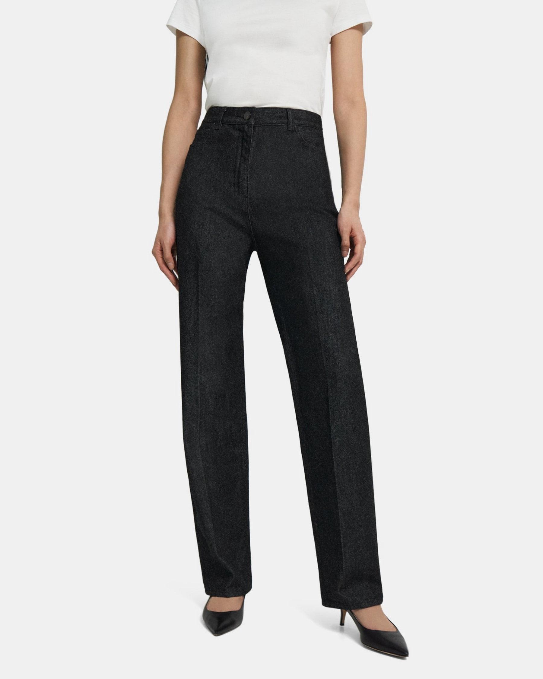 High-Waisted 5-Pocket Jean in Dyed Denim Product Image