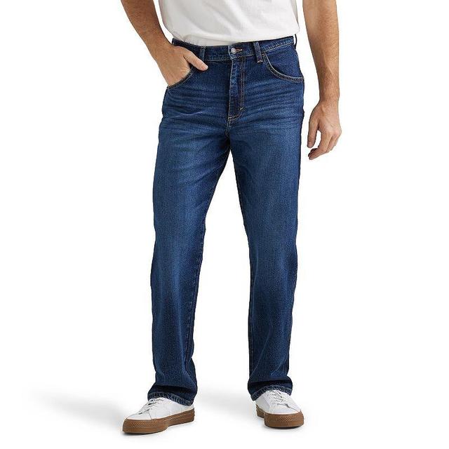 Mens Wrangler Relaxed-Fit Stretch Jeans Dark Blue Product Image