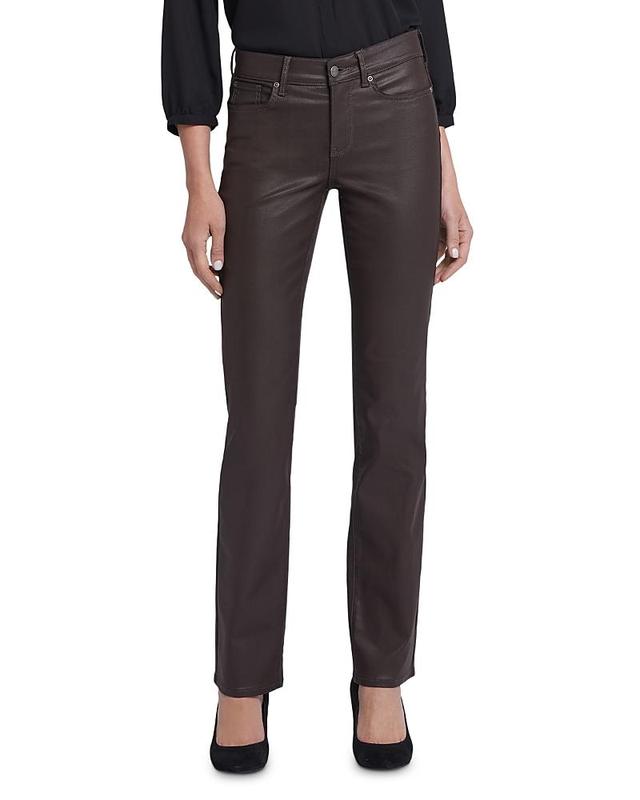 NYDJ Petite Marilyn Straight Coated (Black Coated) Women's Jeans Product Image