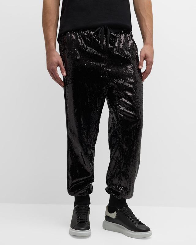 Mens Sequin Track Jogger Pants Product Image