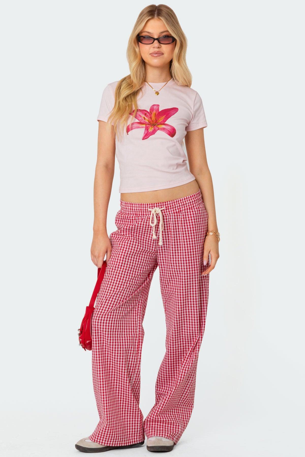 Taya Gingham Pants Product Image