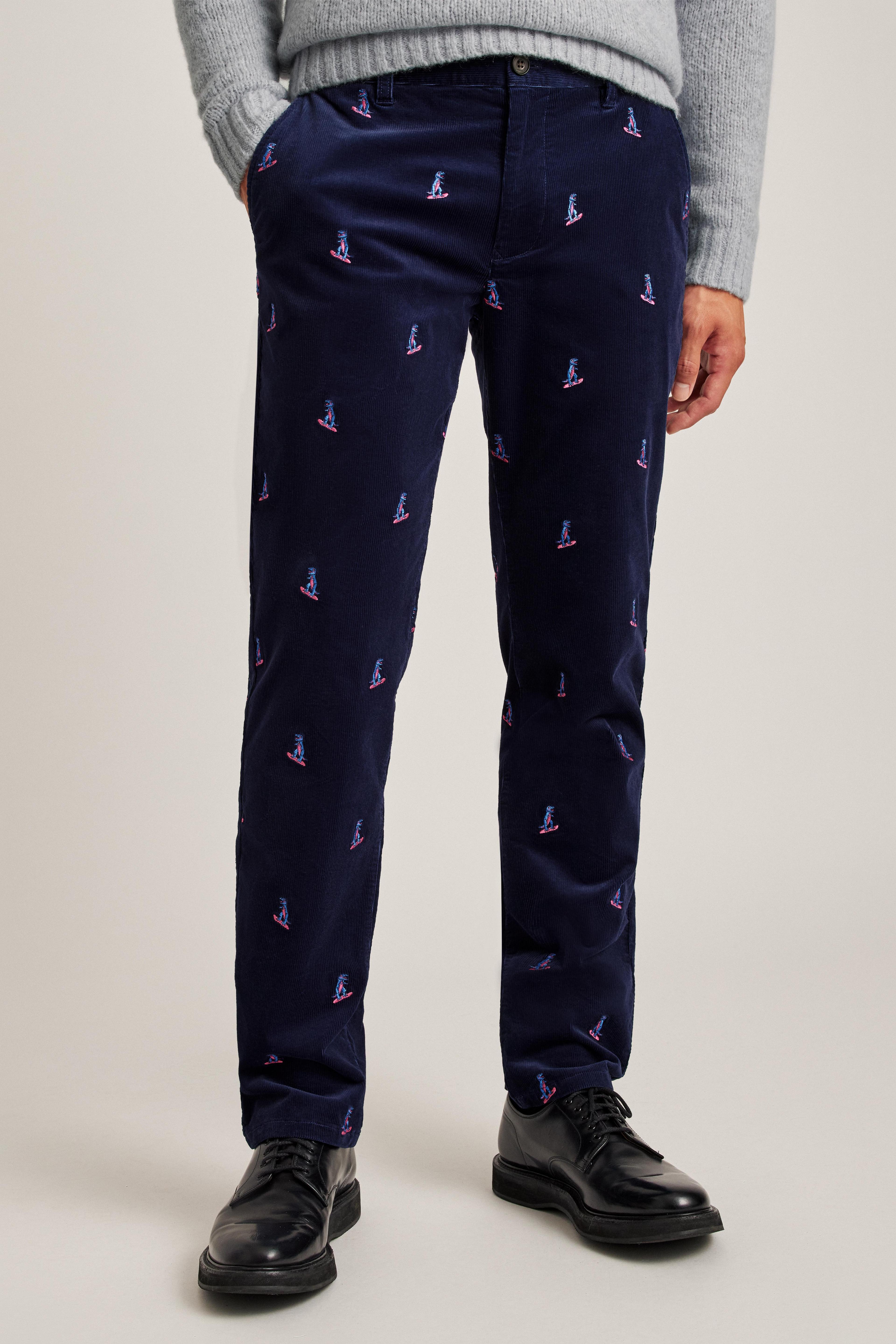 Stretch Embroidered Corduroy Trouser Product Image