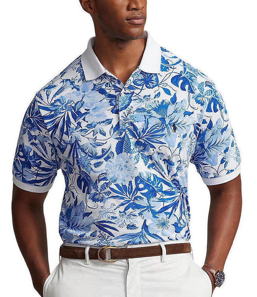 Polo Ralph Lauren Big & Tall Classic Fit Floral-Print Mesh Polo Short Sleeve Polo Shirt Product Image