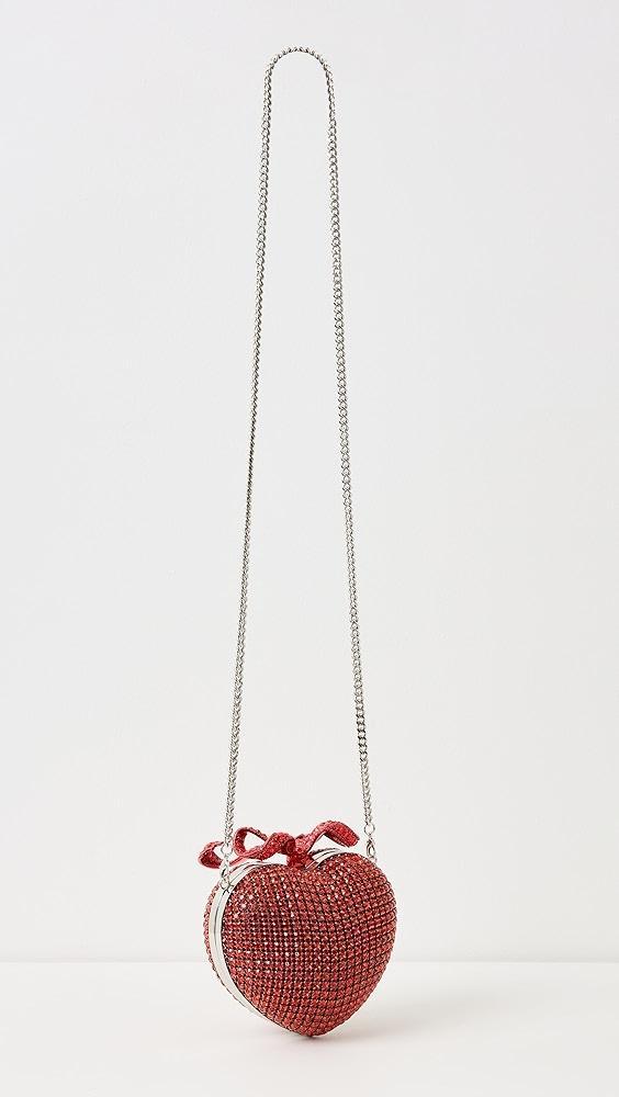 Self Portrait Red Crystal Heart Clutch | Shopbop Product Image