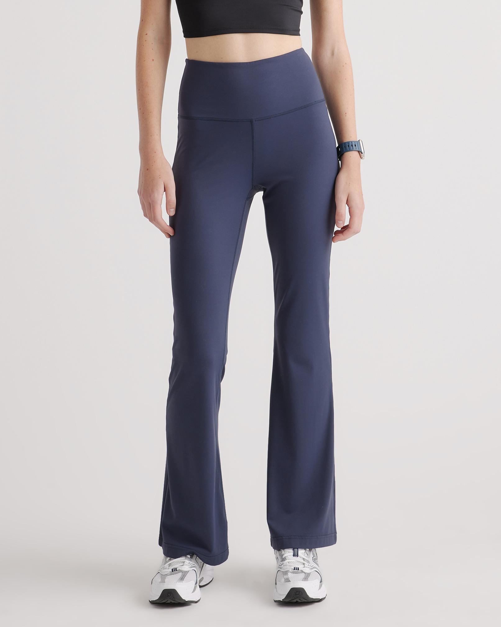 Womens Ultra-Form High-Rise Flared Pants in Navy, Size XS, Nylon/Spandex by Quince Product Image