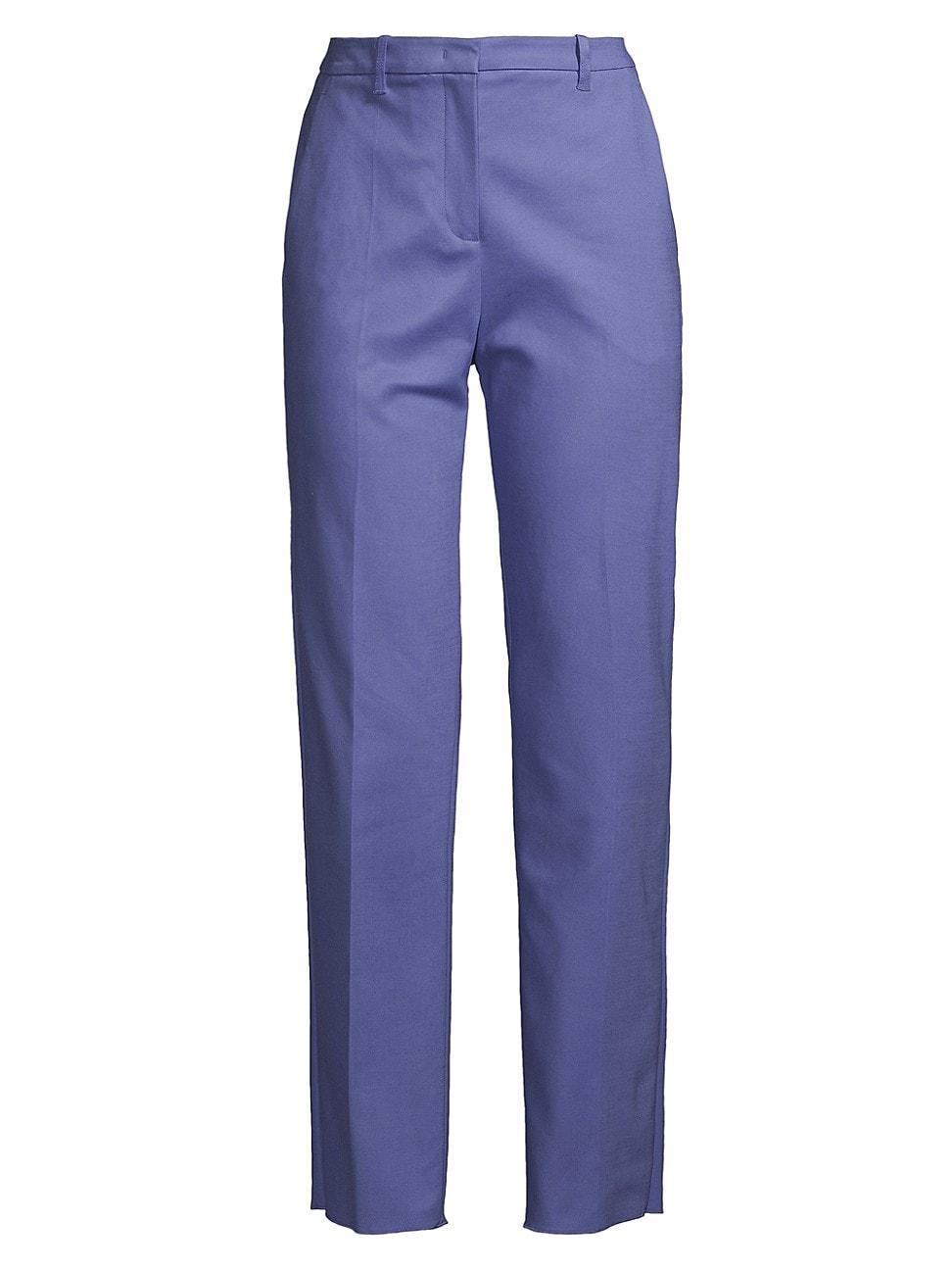 Womens Straight-Leg Cotton-Blend Trousers Product Image