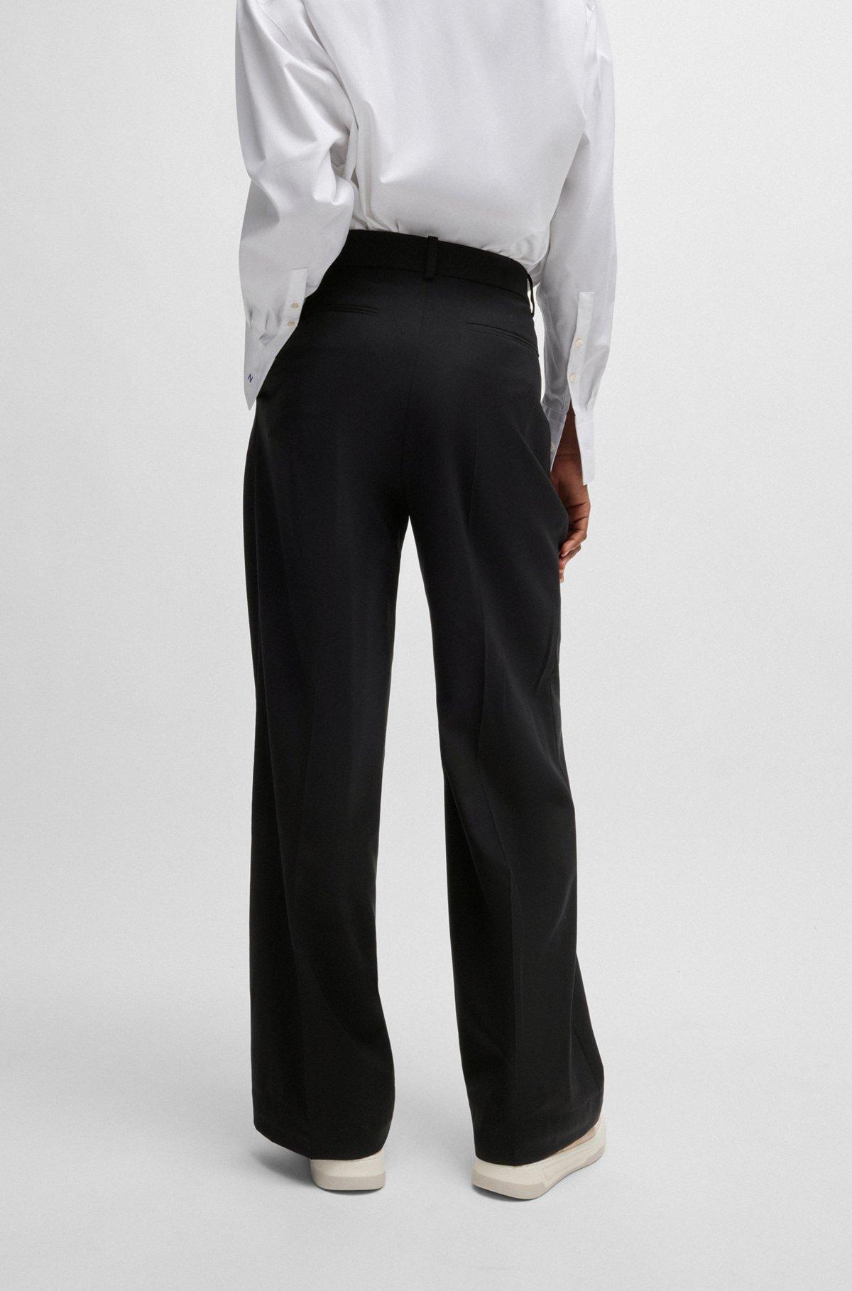 NAOMI x BOSS regular-fit trousers in natural-stretch wool Product Image