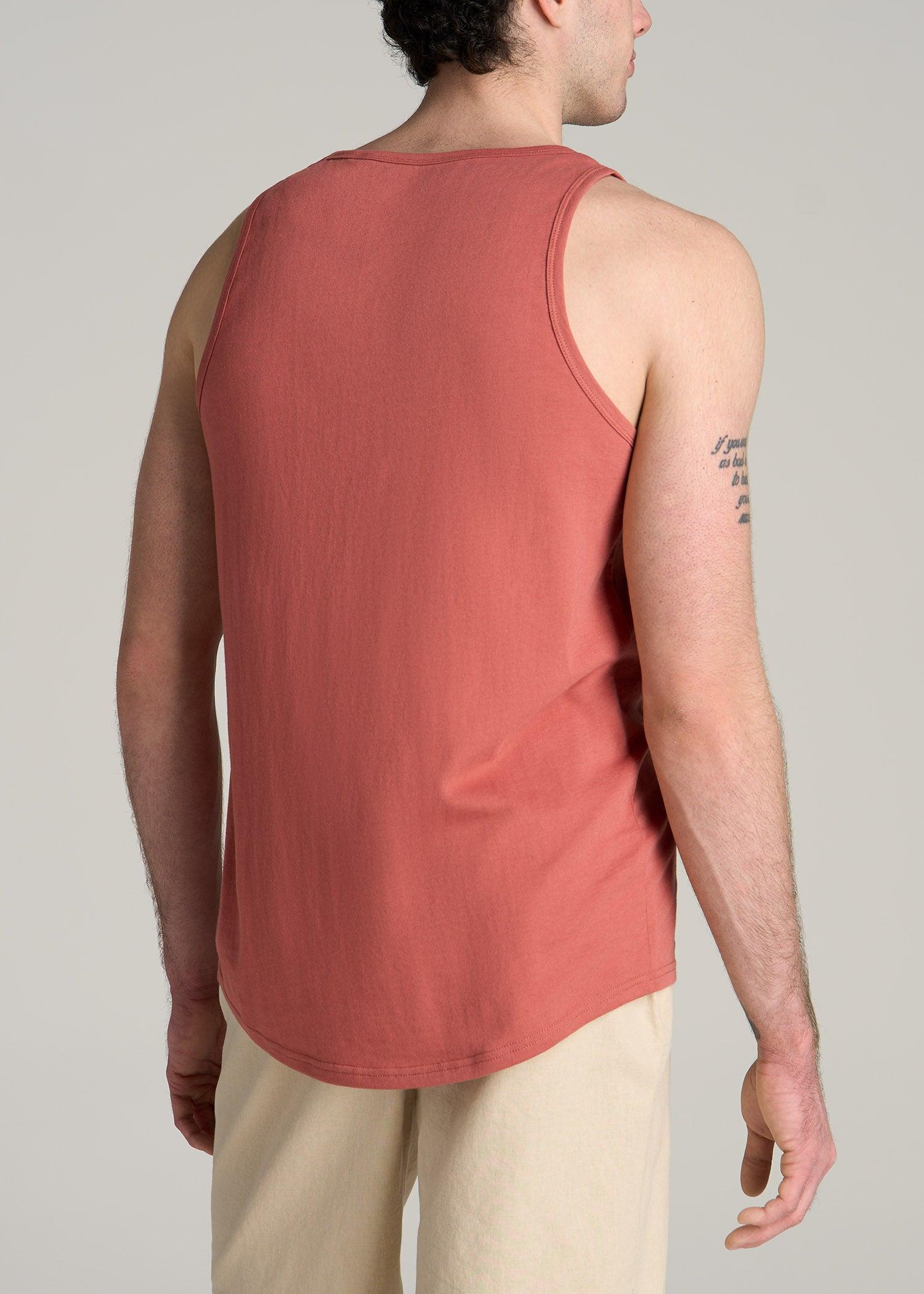 The Essentials: Men's Tall SLIM-FIT Beach Tank Top in Persimmon Product Image