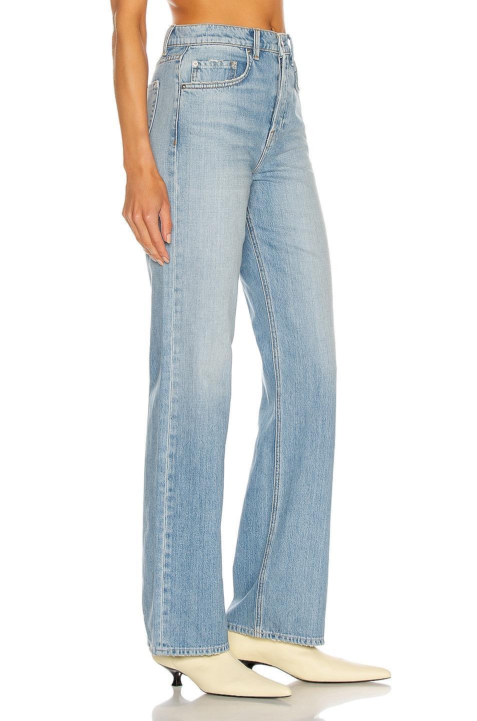 GRLFRND Brooklyn High Rise Straight in Miracle Mile - Blue. Size 27 (also in 23, 24, 25, 26, 28, 29, 30, 31, 32). Product Image