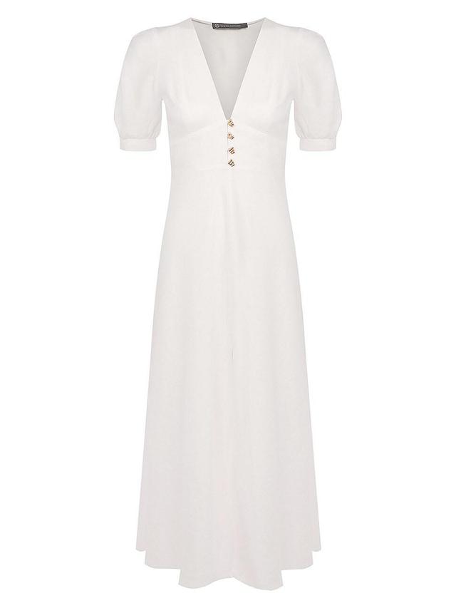 Womens Irida Linen-Blend Midi-Dress Product Image