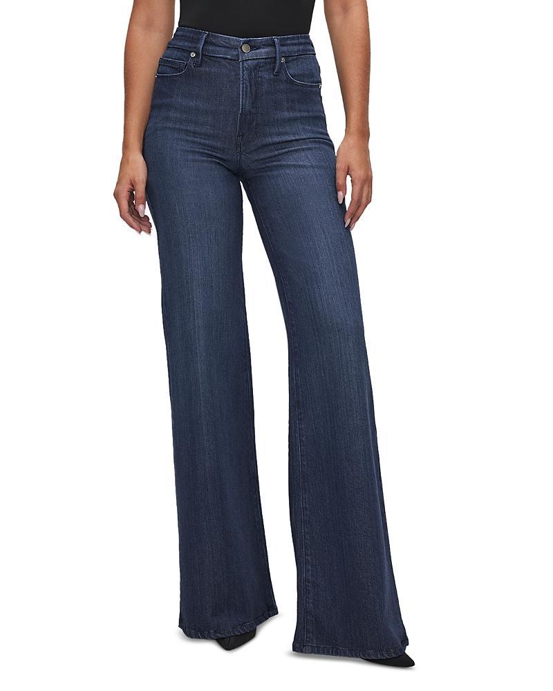 Good American Good Waist High Rise Palazzo Jeans in Indigo 501 Product Image