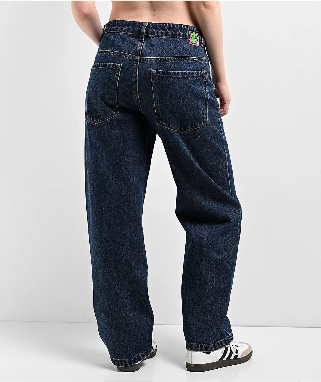 Empyre Loiter Blue Slouchy Straight Leg Jeans Product Image