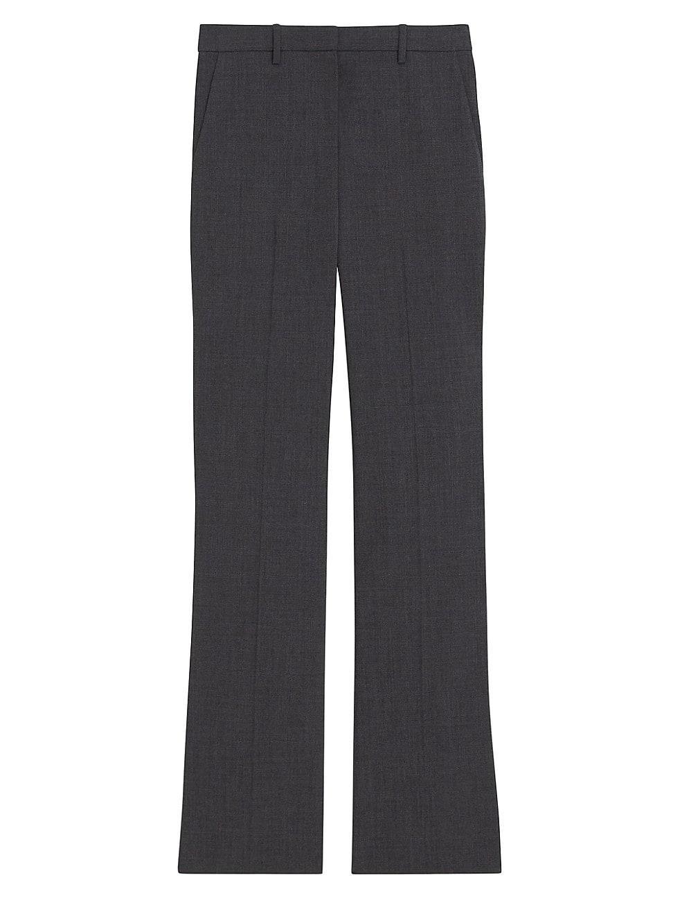 Womens Stretch Wool Straight Full-Length Trousers Product Image