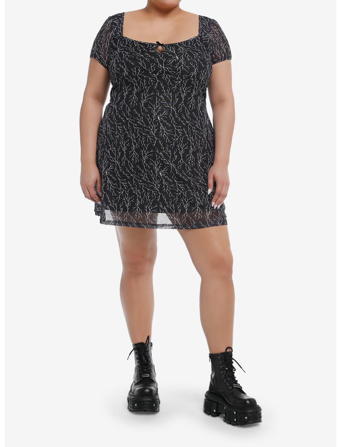 Black & White Lightning Mini Dress Plus Size Product Image