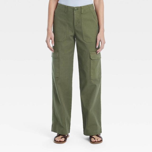 Womens Mid-Rise Utility Cargo Pants - Universal Thread Olive 16 Product Image