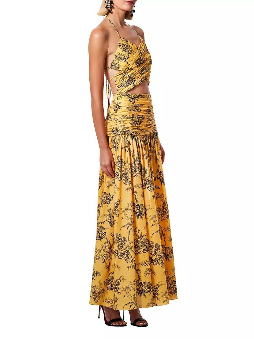 Strappy Ruched Cut-Out Maxi Dress Product Image