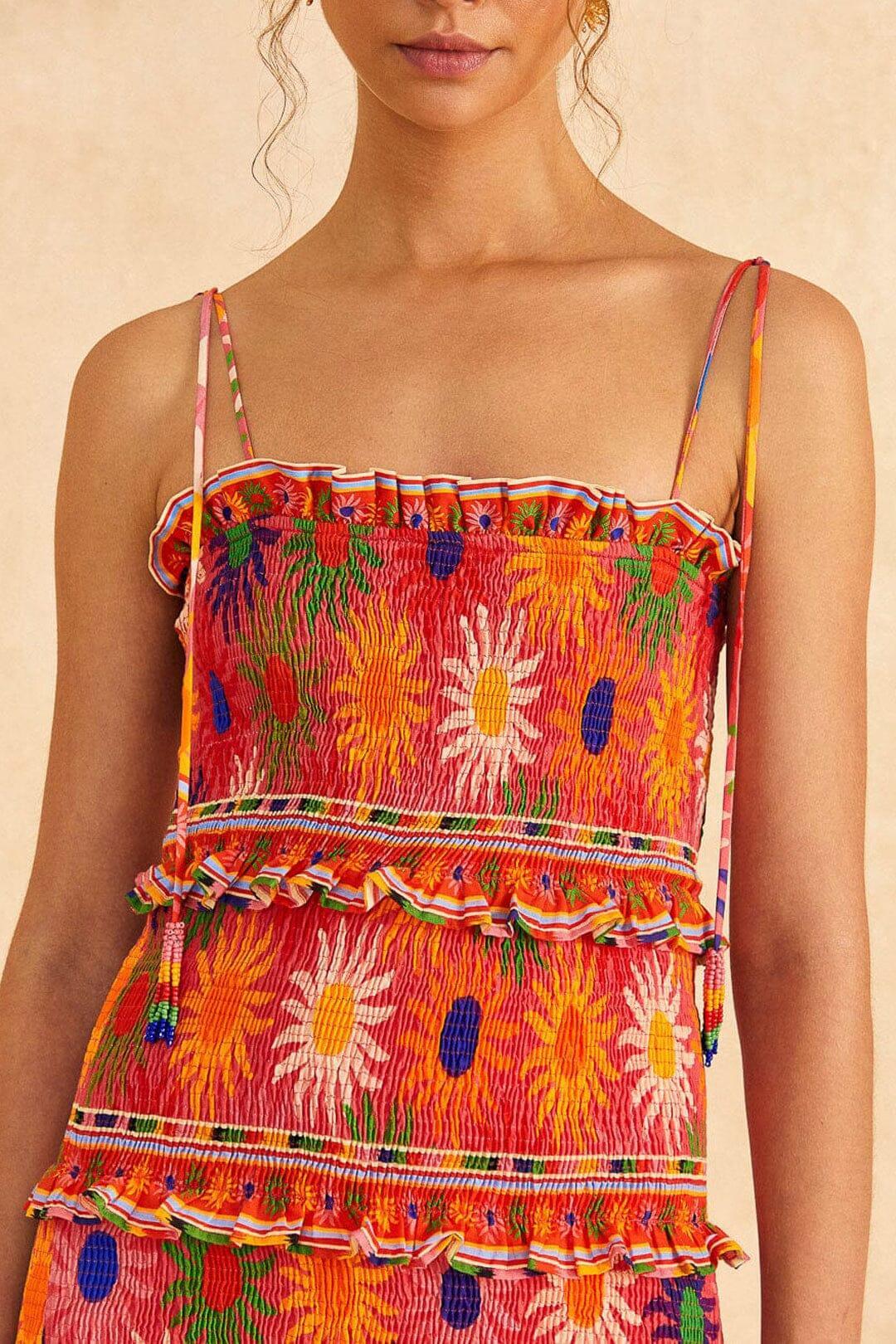 Coral Summer Sun Mini Dress Product Image