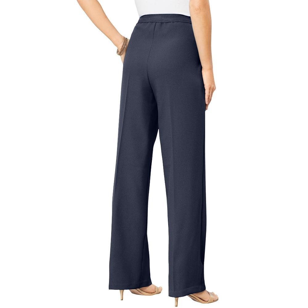 Roaman's Women's Plus Size Petite Wide-Leg Bend Over Pant - 24 WP, Navy product image