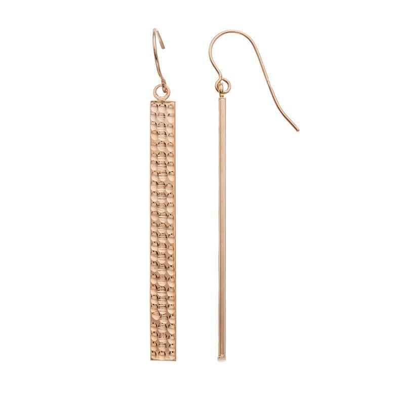 Au Naturale 14k Gold Drop Bar Earrings, Womens, Pink Product Image