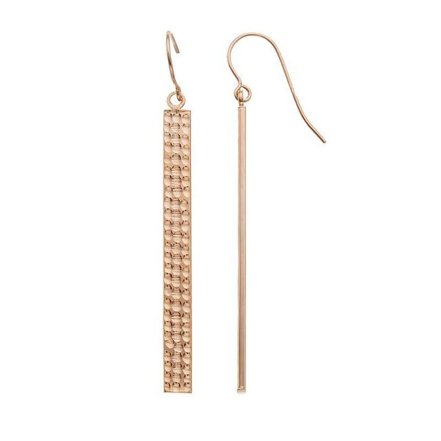 Au Naturale 14k Gold Drop Bar Earrings, Womens, Pink Product Image