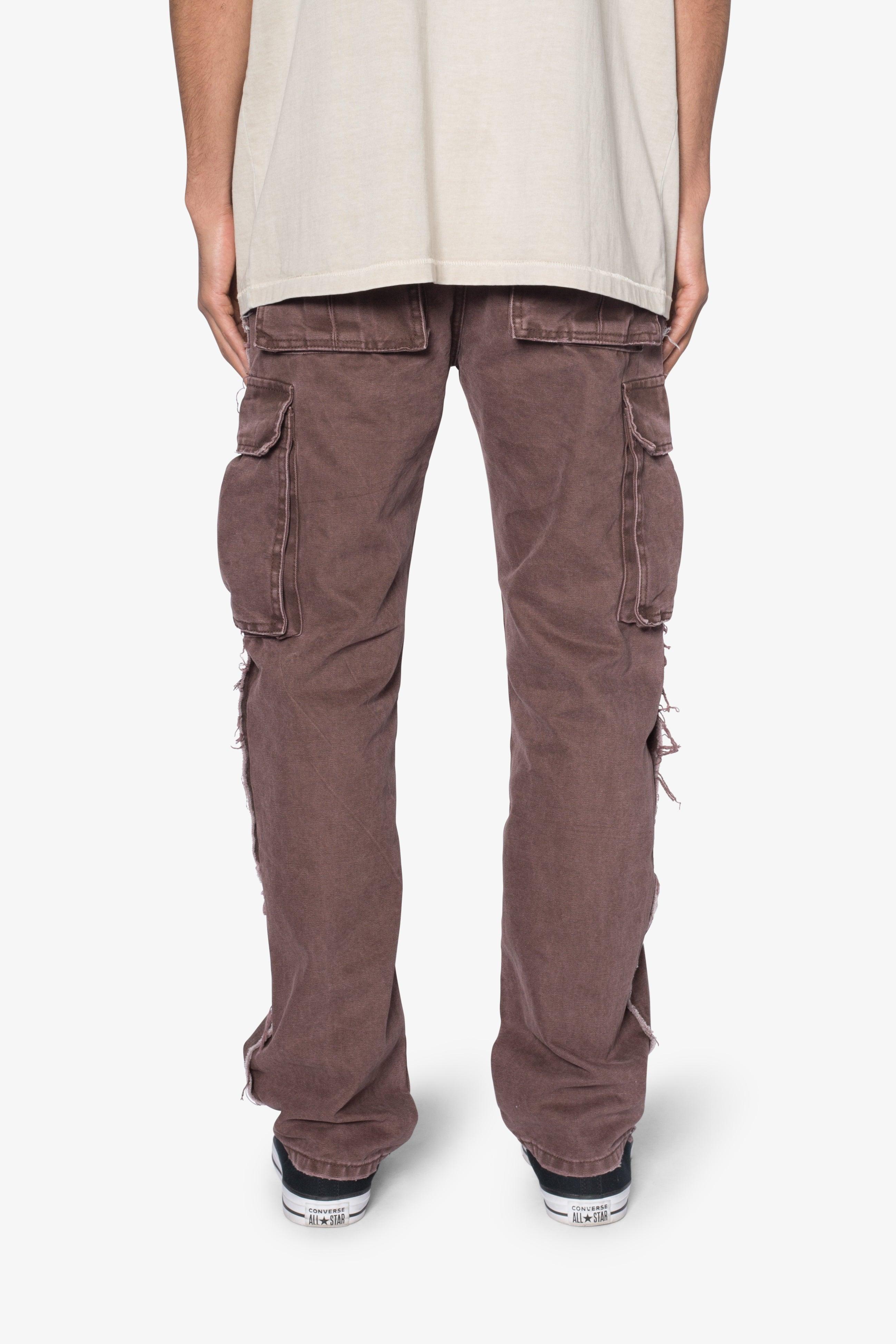 D653 Inside Out Canvas Cargo Pants - Brown Product Image