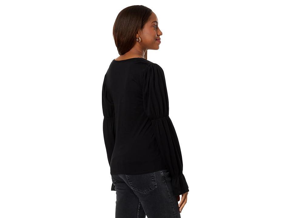 bobi Los Angeles Smocked Long Sleeve Scoop Tee Women's Clothing Product Image