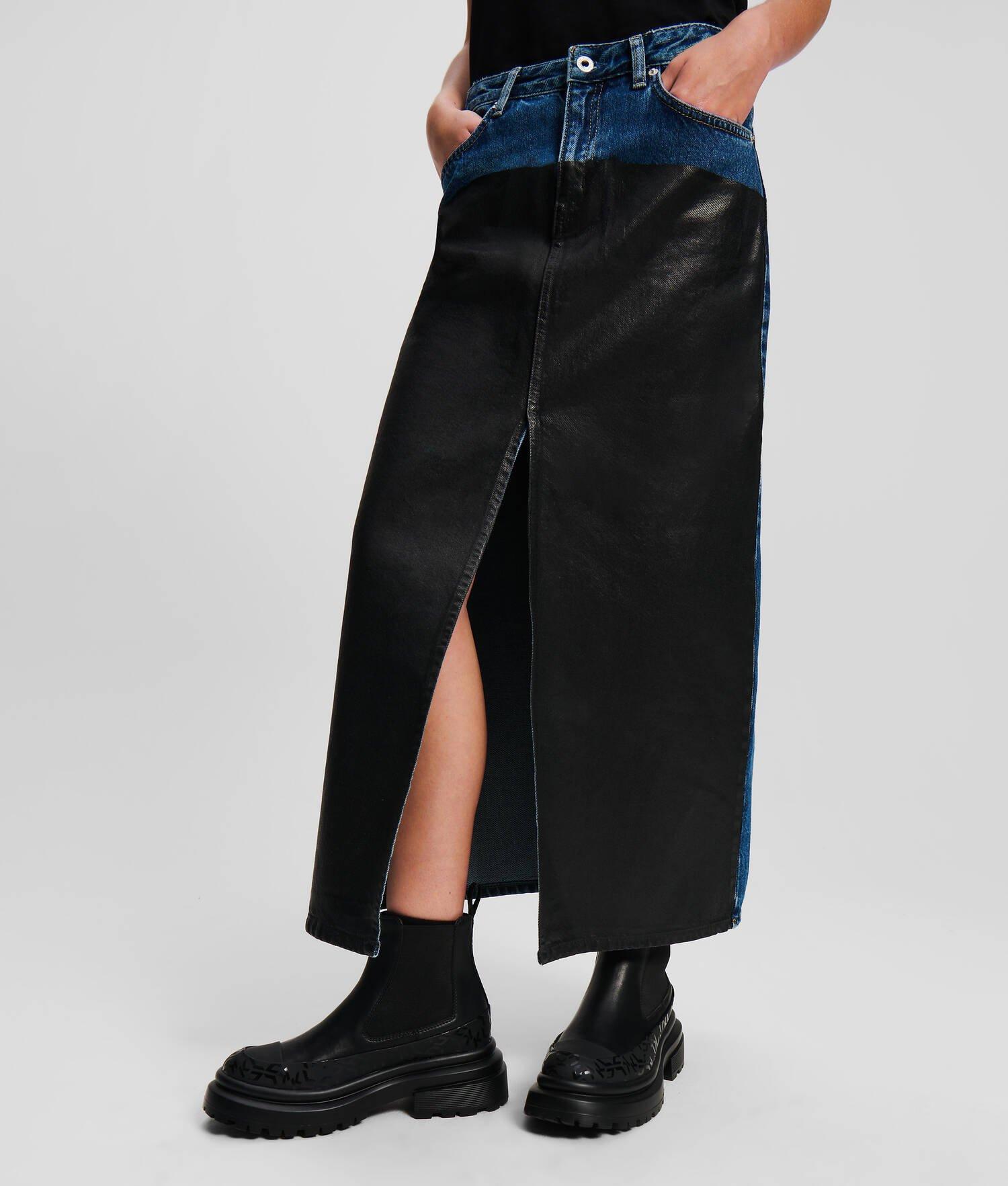 KLJ BLOCKED DENIM SKIRT Product Image