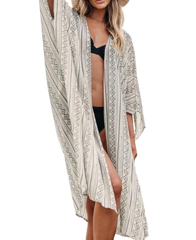 Womens Geo Kimono Cover-Up Product Image