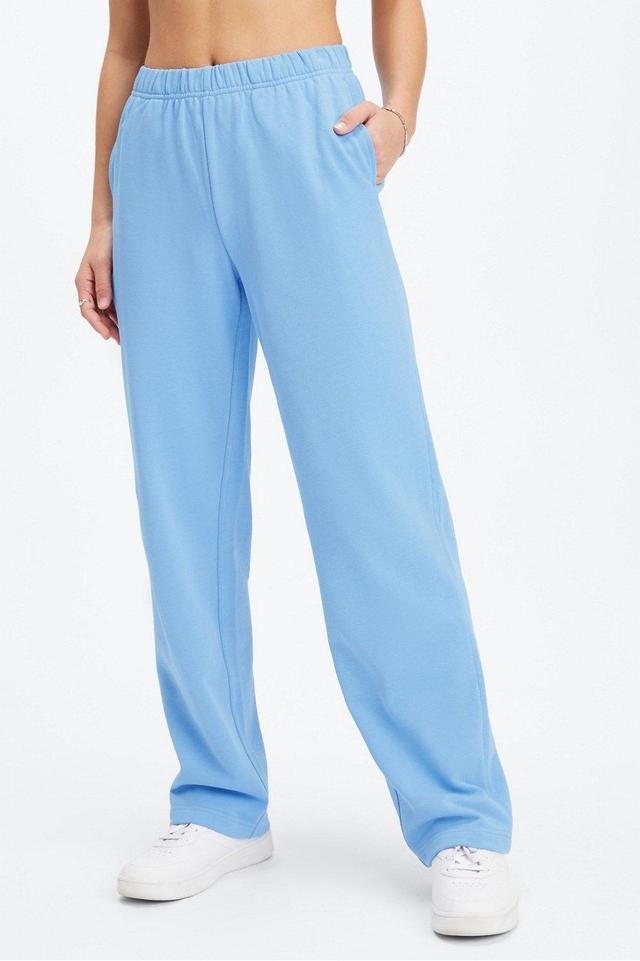 Fabletics Lightweight Go-To Wide Leg Sweatpant Womens blue plus Size 2X Product Image