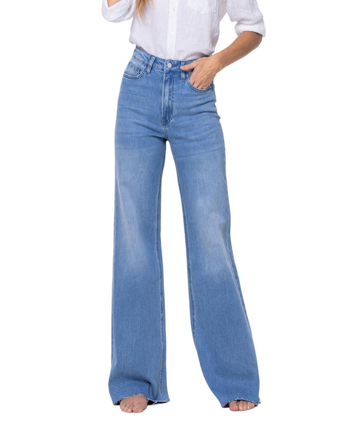 Vervet Womens Super High Rise Wide Leg Jeans Product Image