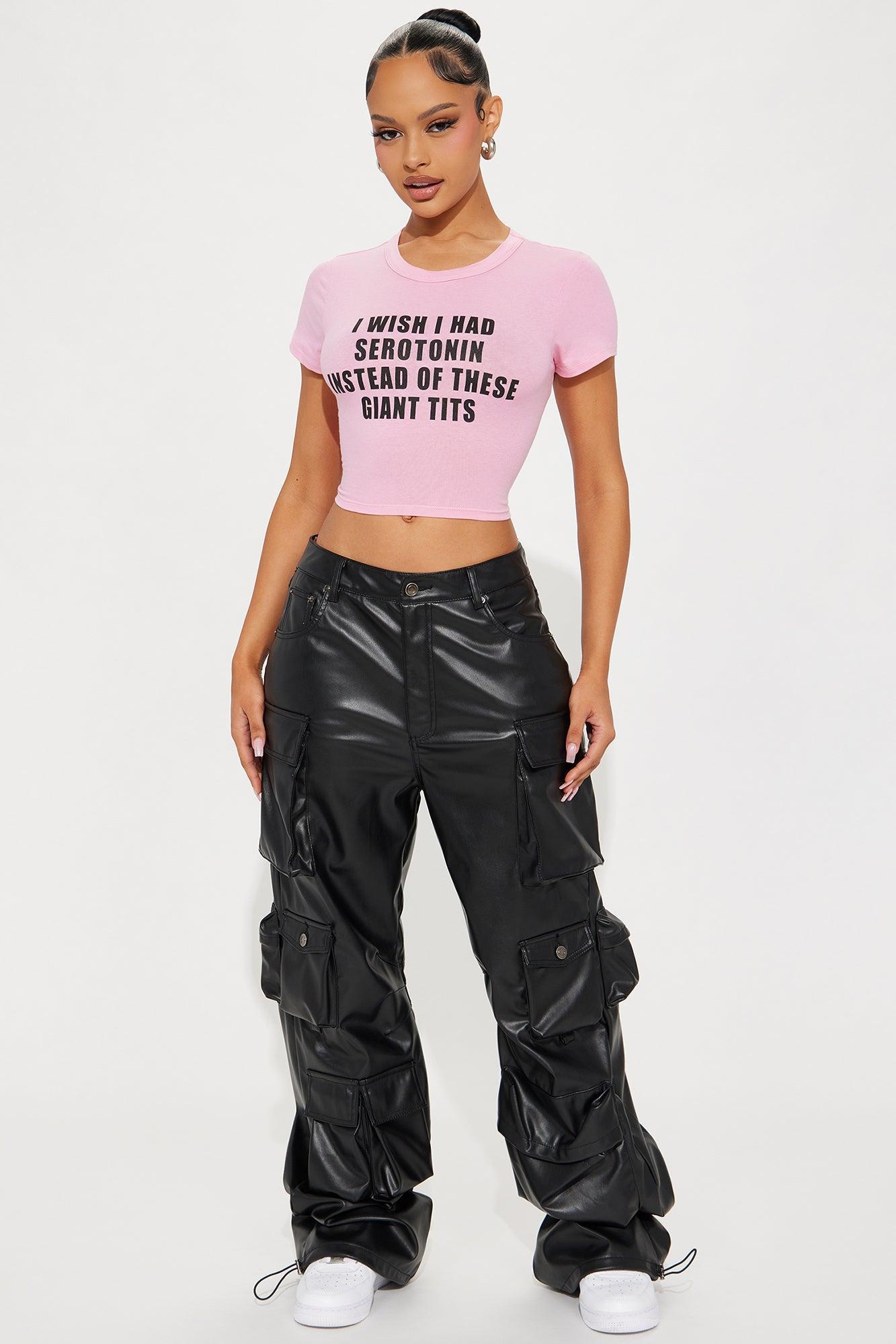 Wish I Had Serotonin Tee - Pink Product Image