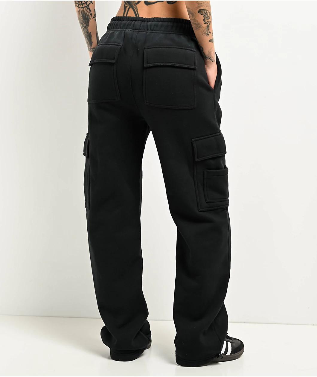 Ninth Hall Fundamentals Koa Black Sunbleached Relaxed Cargo Sweatpants Product Image