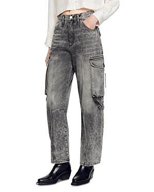 Womens Faded Cargo Jeans Product Image