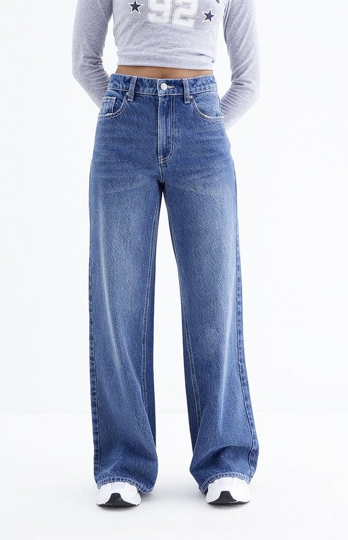 Womens Nora Dark Indigo Wide Leg Jeans Product Image