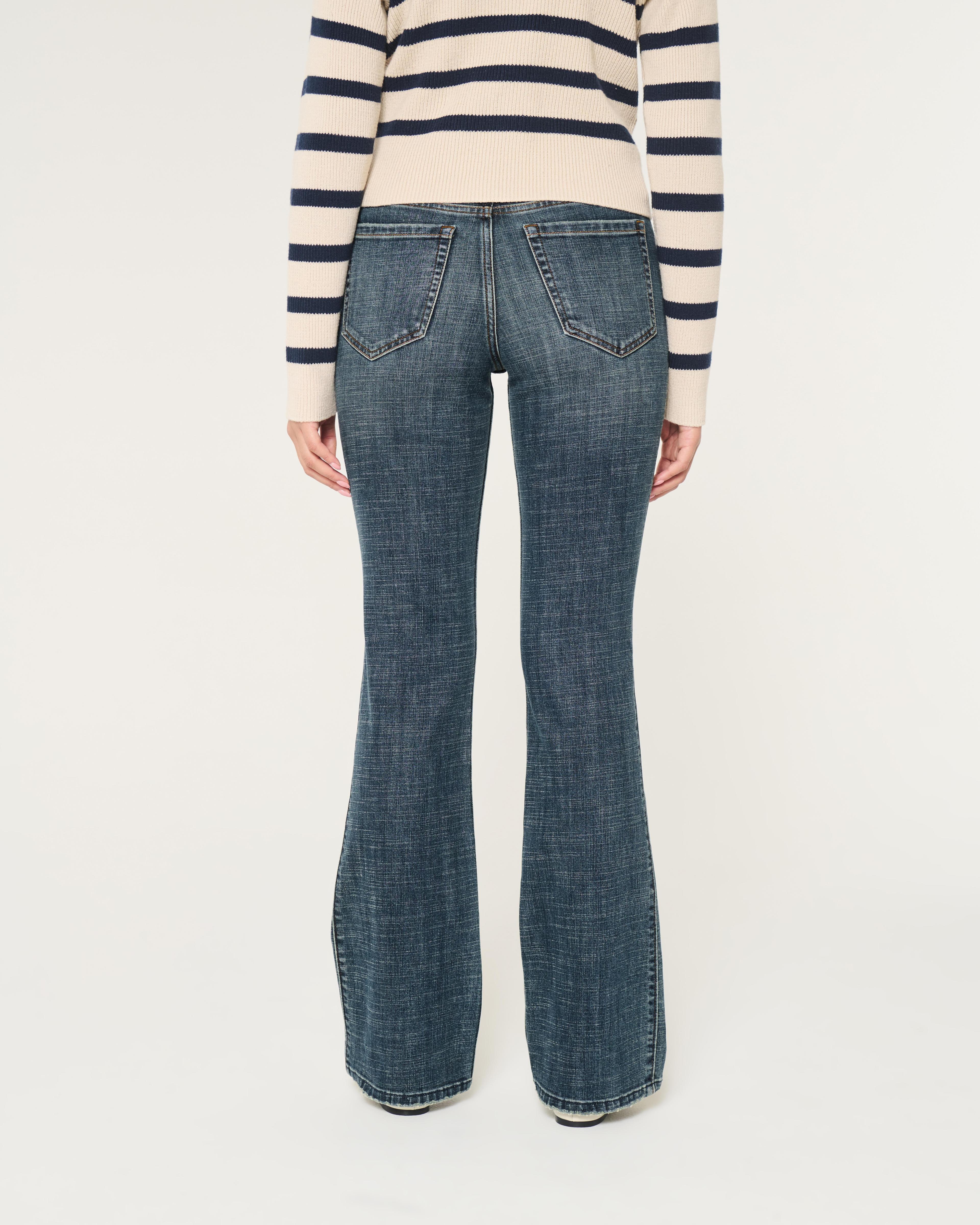 Mid-Rise Dark Wash Relaxed Boot Jeans Product Image