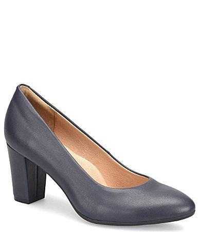 Sofft Parisa Leather Block Heel Pumps Product Image