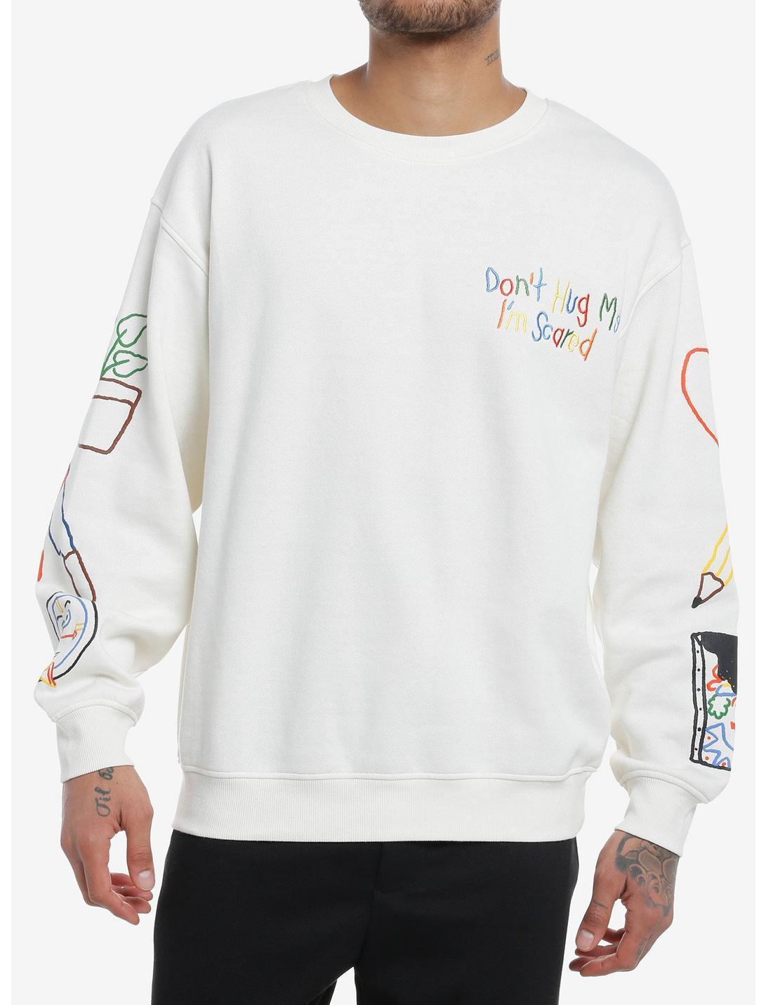 Don't Hug Me I'm Scared Line Drawings Sweatshirt Product Image