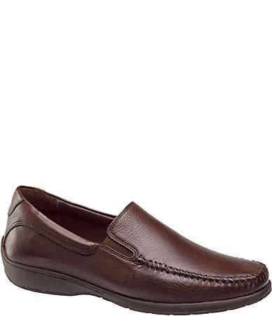 Johnston & Murphy Crawford Venetian Tumbled Full Grain) Men's Slip on Shoes Product Image