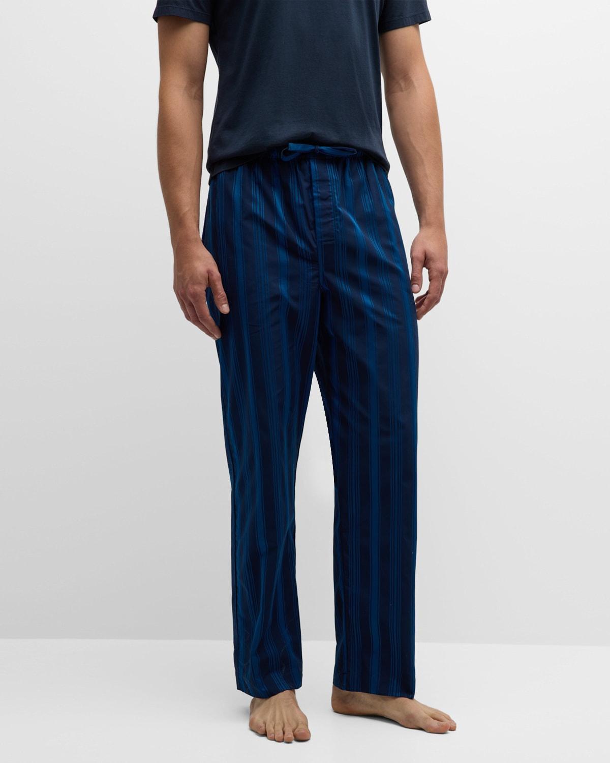 Mens Royal Striped Cotton Lounge Pants Product Image