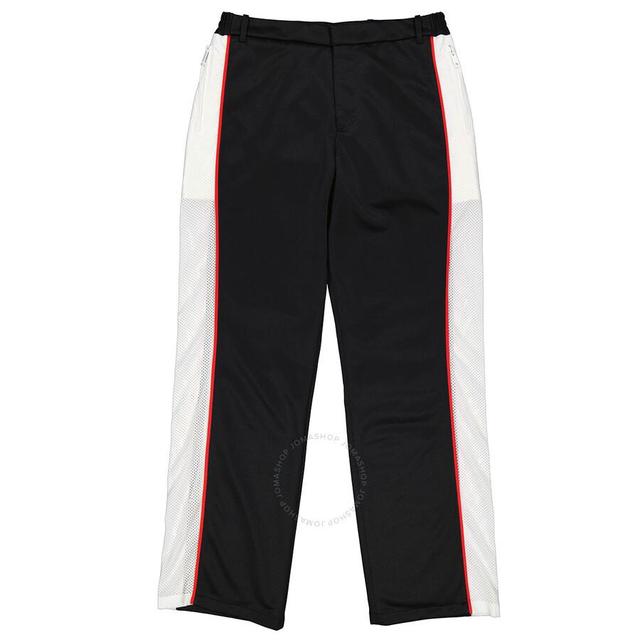 Men's Straight-leg Side Stripe Cotton-blend Trousers In Black Product Image