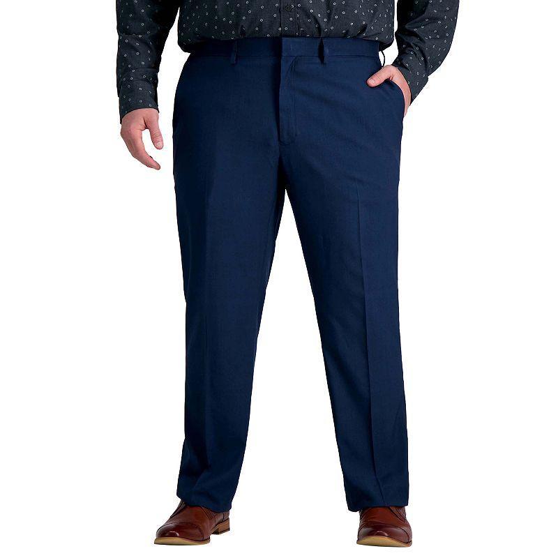 Big & Tall Haggar Premium Comfort Straight-Fit Flat-Front Dress Pants, Mens Blue Product Image