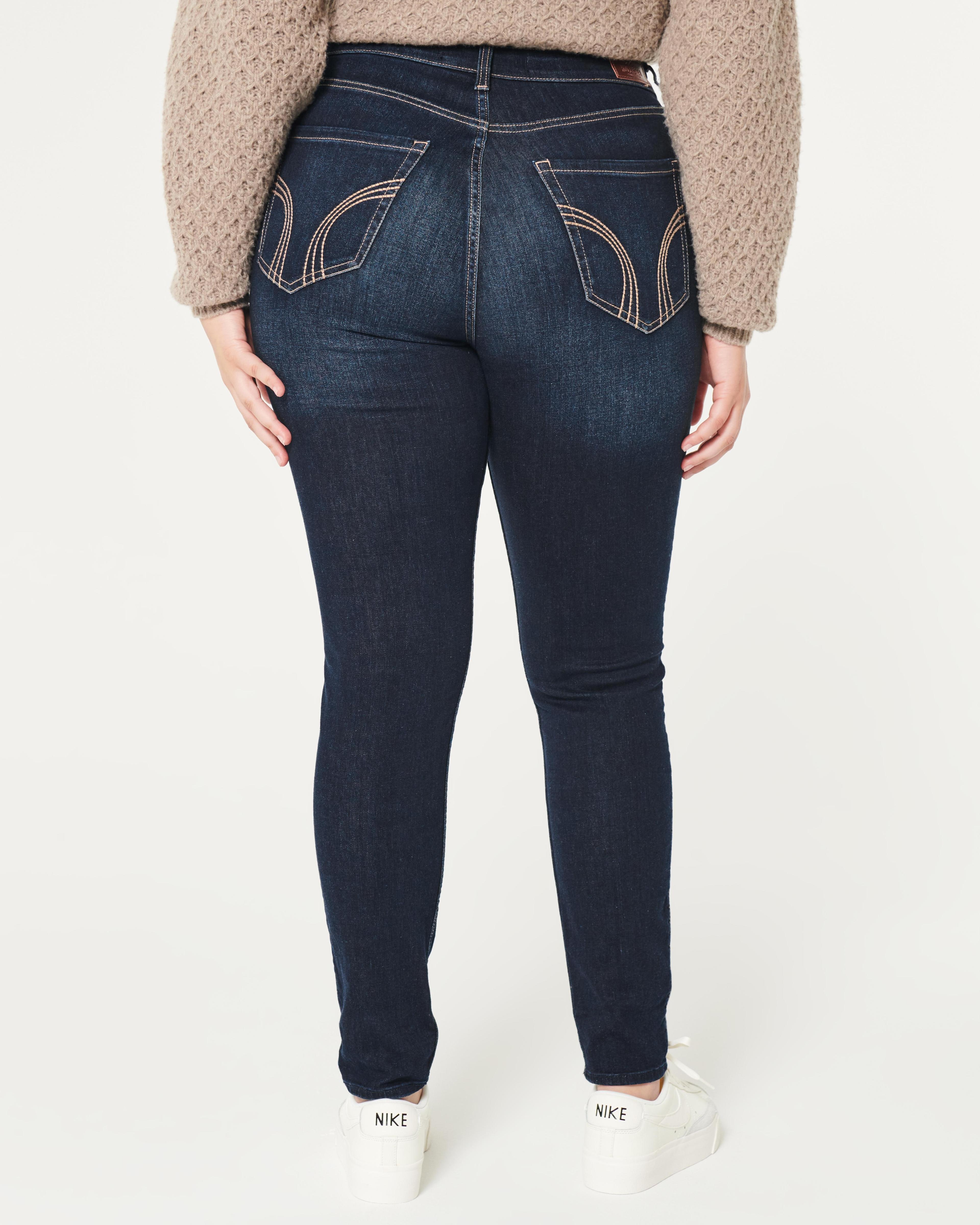 Curvy High-Rise Dark Wash Super Skinny Jeans Product Image