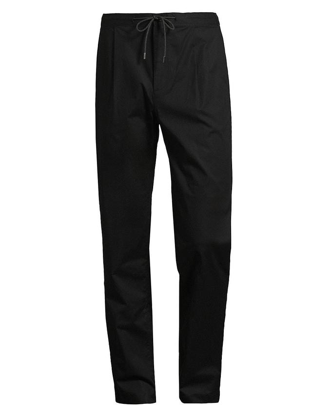 Mens Pleated Stretch-Cotton Pants Product Image