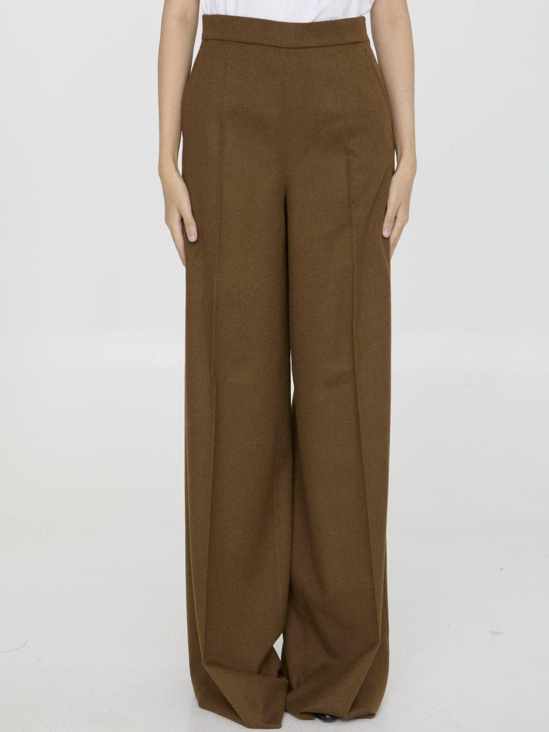 MAX MARA Axe Wide Leg Trousers In Brown Product Image