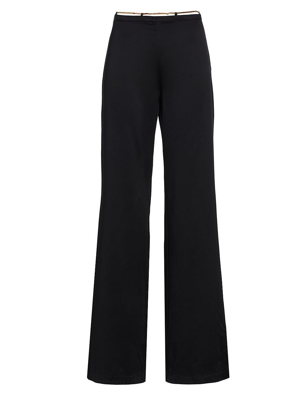 Womens Logo Chain Wide-Leg Pants Product Image