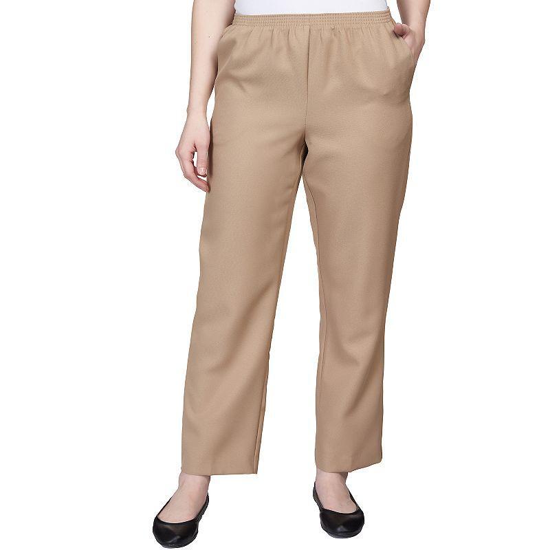 Petite Alfred Dunner Classic Pull-On Straight-Leg Pants, Womens Product Image