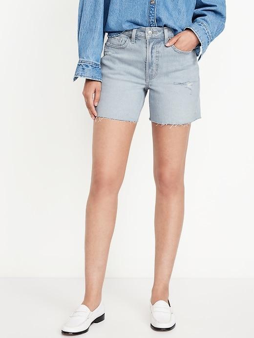 High-Waisted OG Jean Cut-Off Shorts -- 5-inch inseam Product Image